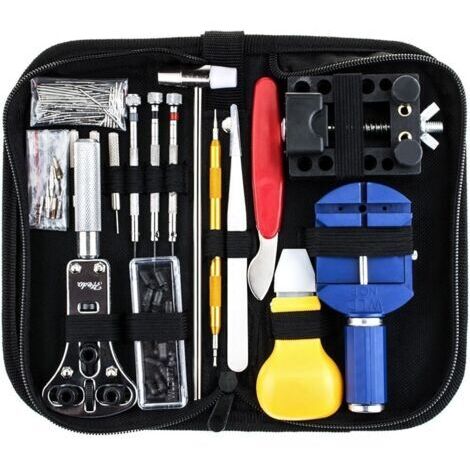 Kit de Réparation de Montre, Ensemble d'Outils de Barre de Ressort Professionnel, Kit d'Outils de Broche de Bande Lien pour Montre avec Étui de Transport