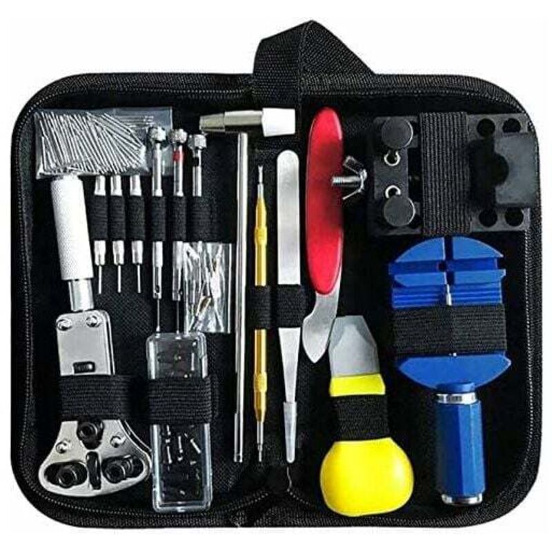 Gabrielle - Kit de réparation de montre,147 outils de réparation de barre à ressort professionnels,kit d'outils de remplacement de batterie de montre