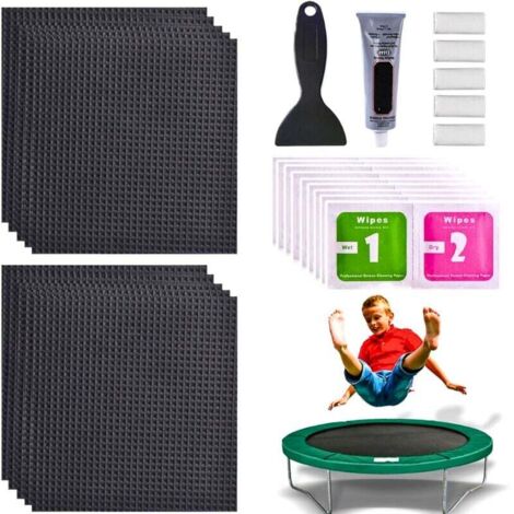 Kit de réparation de patch de trampoline, patch de trampoline carré imperméable 10pcs 4x4, kit de réparation de trampoline , accessoires de trampoline , kit de réparation de filet de trampoline