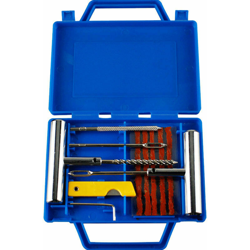 Kit de Réparation de Pneus Lourds Ensemble d'outils de Réparation de Crevaison de Pneu de Voiture avec Boîte de Rangement Outil du mécanicien