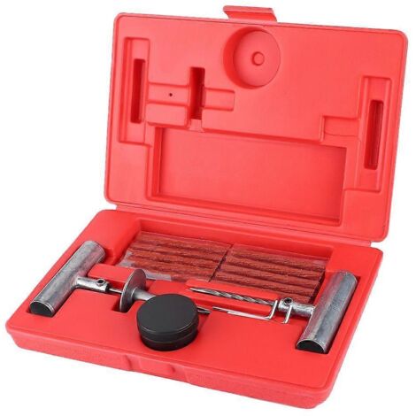 Kit de réparation de pneus tubeless : outil de colmatage pour crevaisons sur tracteurs, tondeuses, camions et voitures.