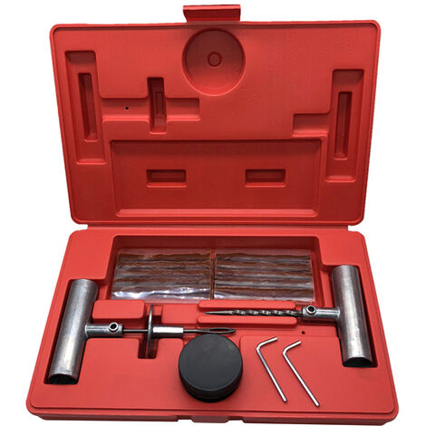 Kit de reparation de pneus universel de 35 pieces pour reparer les crevaisons et boucher les tetes plates