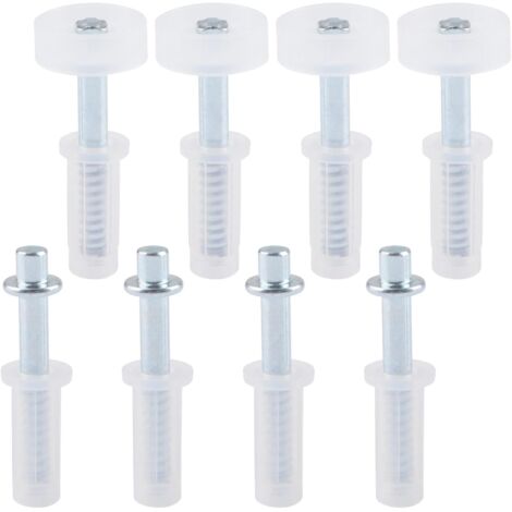 Kit de réparation de quincaillerie de porte pliante à deux battants avec pivot supérieur et roue de guidage, 8 pièces de rechange pour portes de placard coulissantes de 9,5 mm