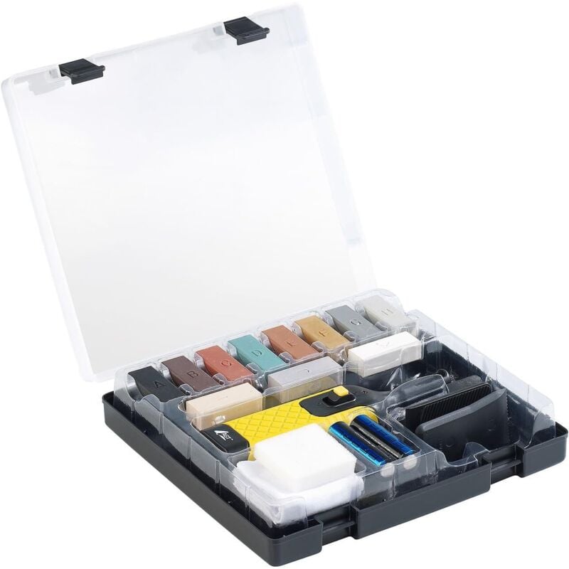 Rnemitery - Kit de réparation de sol stratifié, outil de réparation d'installation de sol, avec 11 blocs de bois cirés pour la réparation de sols
