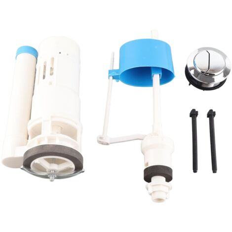 Kit de Réparation de Toilettes à économie D'eau Valve de Remplissage Universelle avec Bouton Poussoir Matériau ABS Durable, adapté aux Toilettes avec une Profondeur de Réservoir