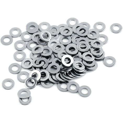 Kit de réparation de vis avec 100 rondelles plates métriques en acier inoxydable 304 M3/M4/M5/M6/M8/M10 (M4)