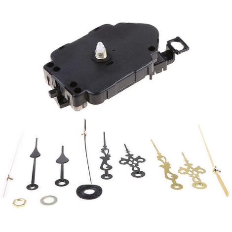 Kit de réparation et de remplacement du mécanisme de pendule à quartz mural silencieux, comprenant 3 paires d'aiguilles différentes.
