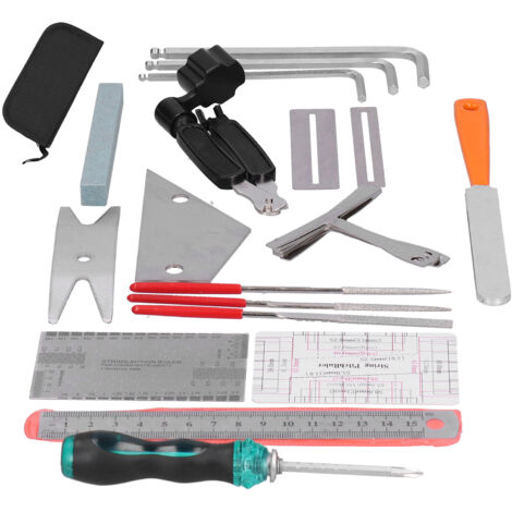 Kit de Réparation Guitare avec Lime Polie en Acier Inoxydable pour Mesure et Ajustement d'Instrument de Musique