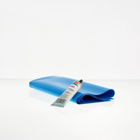 EVOLUTION Kit de réparation liner de piscine bleu 20x30 cm avec colle 0,8 mm liner piscine