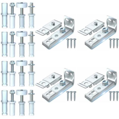 Kit de Réparation Porte Pliante 4 Pièces Support Pivot Roue pour Porte Placard Coulissante