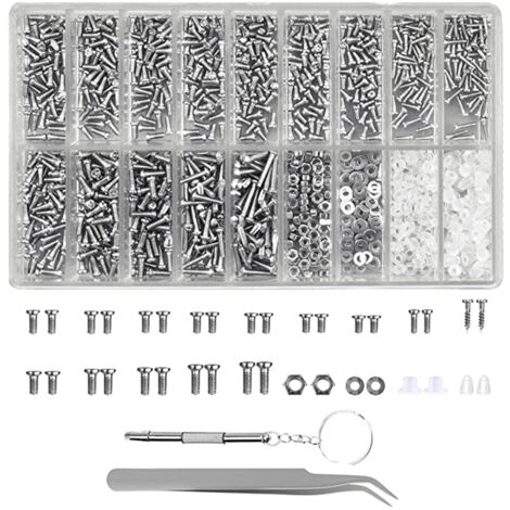 Kit De Réparation Pour Lunettes - 1100 Vis Micro - Tournevis Multifonction Et Pince À Épiler - Boîte De Rangement En Plastique Avec 18 Compartiments - 1 Pièce