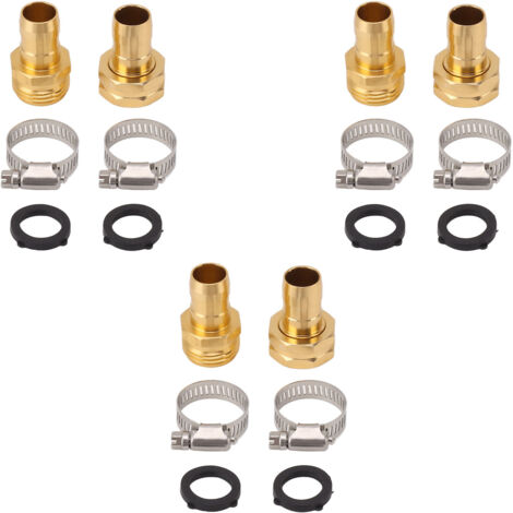 Kit de Réparation pour Tuyau d'Arrosage 3 Pièces, Raccord Réparation avec Colliers de Serrage pour Tuyaux 3/4 et 5/8