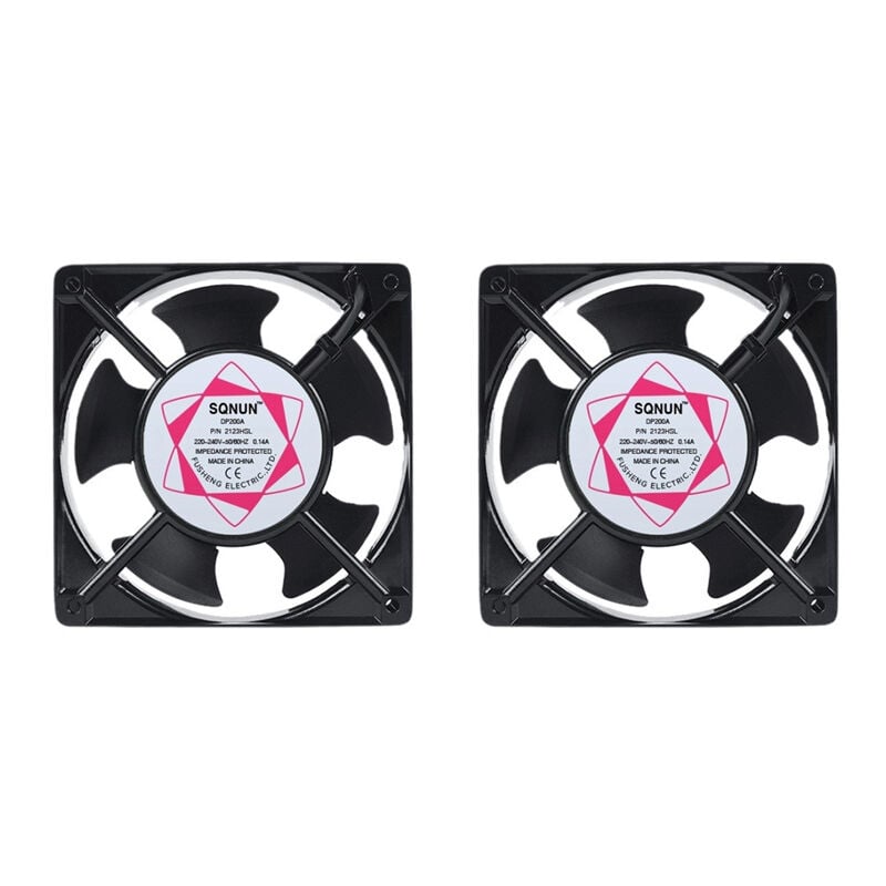 Paryou - Ventilateur axial pour boîte de cheminée Insérable Haute température Pales en métal Silencieux Universel 120 x 120 x 38 mm-2PCS