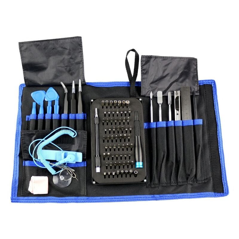 Kit de réparation professionnel, outil 85 en 1, multifonction, cr-v, alliage d'aluminium, multicolore