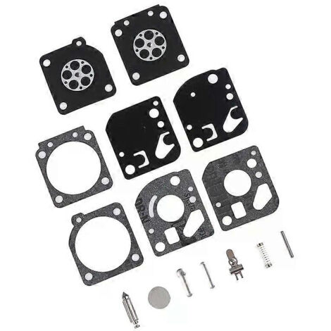 Kit de réparation/reconstruction de carburateur (15 pièces) pour débroussailleuse Ryobi RB-29 26cc et 30cc. Comprend : joint, membrane et joint de carburateur.