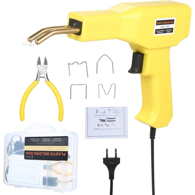 Kit de Reparation Soudure Plastique, Agrafeuse a Chaud pour Reparer Plastique avec 400 Agrafes, Agrafeuse Plastique pour Réparation Pare-Chocs et
