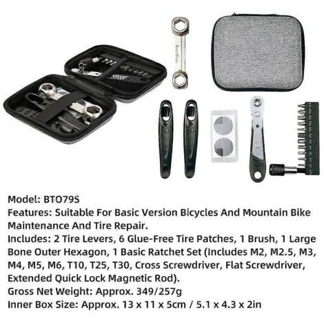 Kit de réparation vélo portable, outils multifonctions pour entretien de base VTT et vélo de route, set pratique et complet.