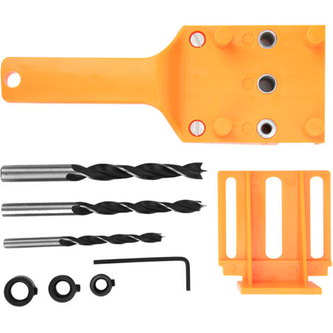 Kit de repérage de perçage menuiserie - 8 pièces guides chevilles pour assemblage bois (Orange)