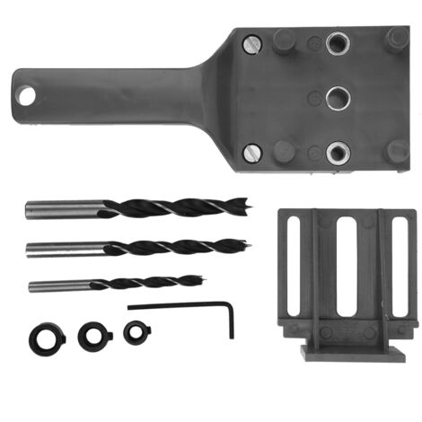 Kit de repérage pour perçage en menuiserie - 8 pièces, guide d'assemblage à chevilles, outil de bricolage bois (gris)