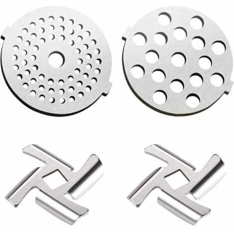 Kit de repuesto para picadora de carne eléctrica, 2 cuchillas para picadora de carne, 2 discos de molienda (de 5 y 7 pulgadas).