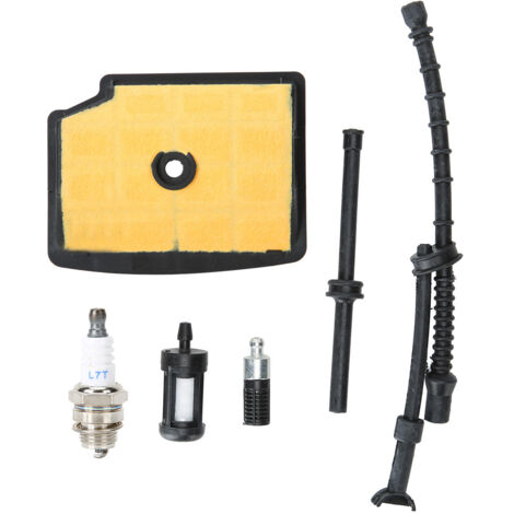 Kit de repuestos para motosierra: filtro de aire, bujía y mangueras de combustible – Compatible con MS200T – 100% nuevo – Fabricado en caucho y plástico