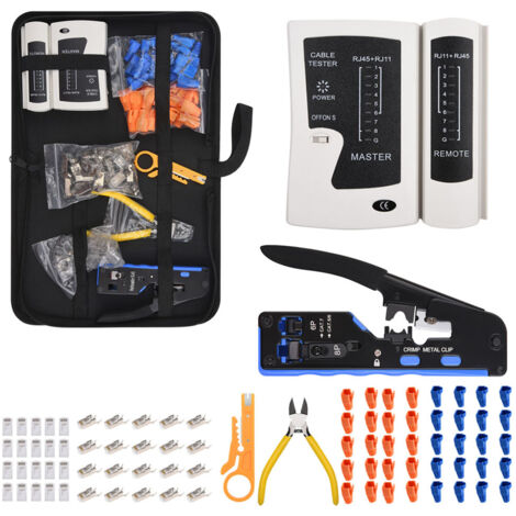 Kit de réseau, matériel ensemble de pinces de fil outils d'entretien ménager, outil de combinaison de câbles pince à sertir trousse, d'outils de réparation de réseau LAN portable