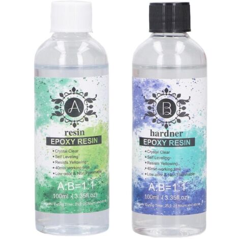 Kit de Résine Époxy 100ml Haute Transparence Anti-Bulles, Revêtement Écologique et Cristallin