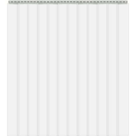 Kit de rideau de porte en plastique de 5,91 x 6,89 pieds (1,8 x 2,1 m) Épaisseur des rideaux pour chambre froide : 0,08 pouce (2 mm) Rideau de porte de congélateur en PVC Lisse Imperméable (blanc)