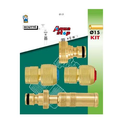 Kit de riego de 4 piezas para manguera Ø15 Boutté