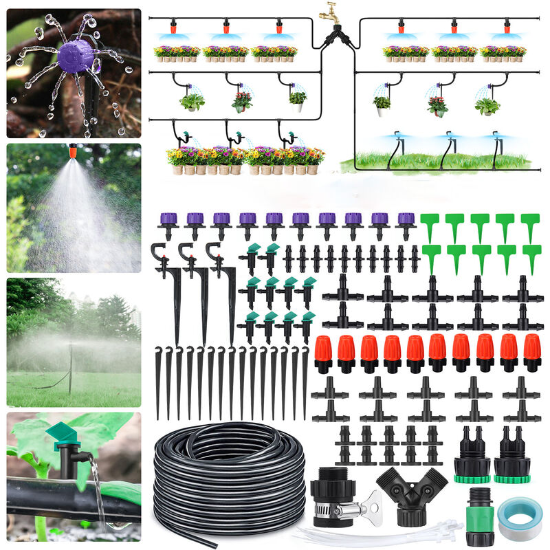 

Kit de Riego de Jardín Ajustable de 30M, Automática Tubería para Césped de Jardín