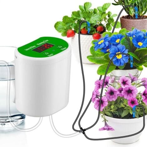 Kit de riego por goteo automático, sistema de riego automático para plantas de interior, kit de riego de bricolaje con carga USB, sistema de riego automático por goteo