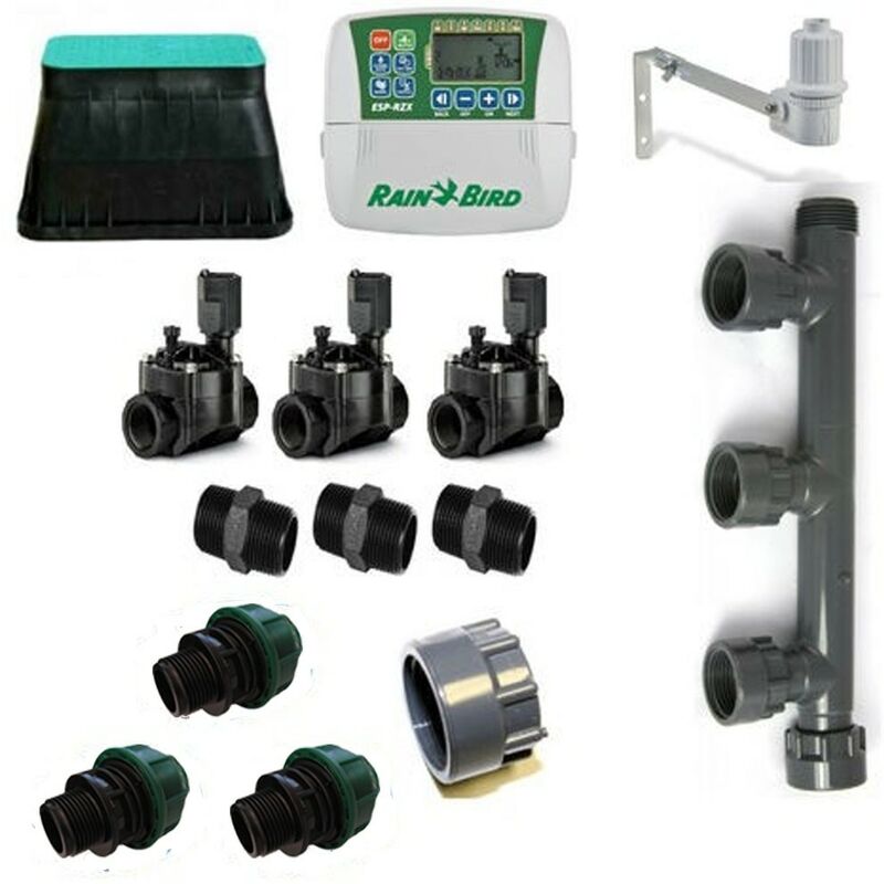 

Kit de riego Rain Bird de 3 zonas 220v interior