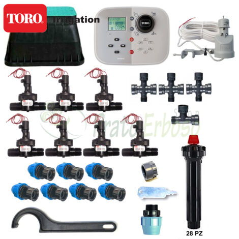 Kit de riego Toro Tempus de 7 zonas y 24V con aspersores