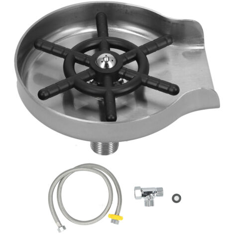 Kit de Rince-Verrès Haute Pression pour Évier avec Base en Acier Inoxydable - Accessoire Bar et Hôtel