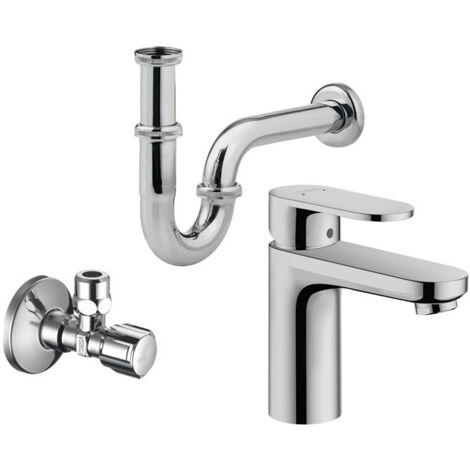 Kit de robinetterie 100 Hansgrohe WTM Vernis 100 Vanne d'angle Schell Siphon tube confort