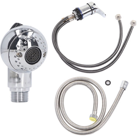 Kit de Robinetterie pour Bac à Shampoing avec Pulvérisateur et Flexible de 120cm
