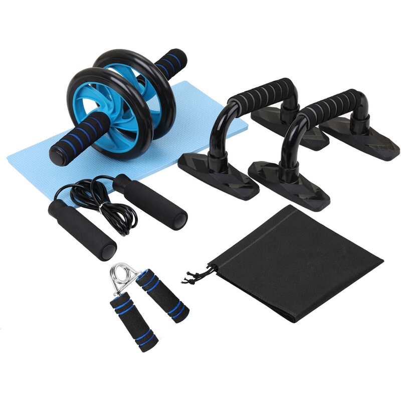 

Kit de rodillo de rueda 5 en 1 AB con barra de push-up Cuerda para saltar Pinza de mano Abdominal Core Fitness Workout