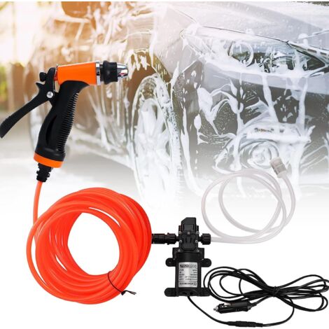 Kit De Rondelle de Lavage Portable pour Voiture Électrique, 12V 100W Pompe à Eau Pistolet de Pulvérisation avec Tuyau, pour Auto, Animal Domestique, Fenêtre, Arrosage et Camping