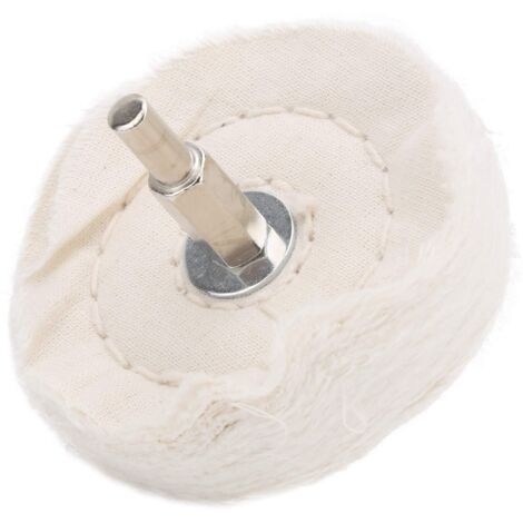 Kit de Roue de Polissage, Roue de Polissage en Tissu Blanc, Type Plat, Outils de Meulage de Surface de Miroir en Coton avec Poignée, pour Métal, Bijoux(75mm)