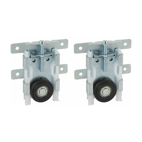 Kit de roues noires pour garniture de porte coulissante – Lot de 2 roues robustes – Conçues pour bois dur – Excellente durabilité – Placardécor