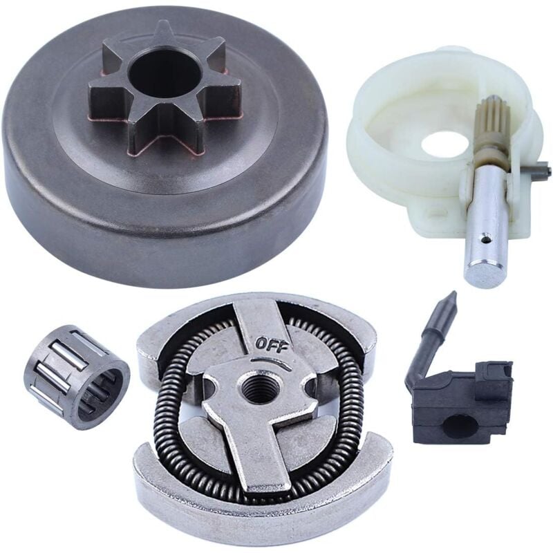Kit de roulement de cage de graisseur de pompe à huile de tambour d'embrayage .325 '7T pour Husqvarna 142 141 137 136 36 41 Pièces de tronçonneuse