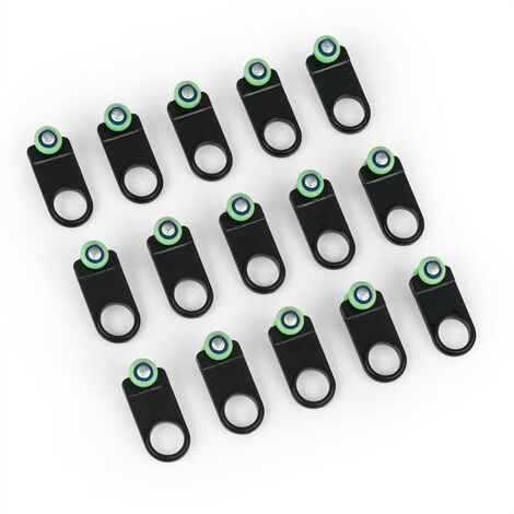 kit de roulettes crochets coulissants de rechange pour protection solaire 15 pièces - Noir - Noir