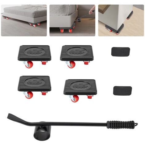 Kit de roulettes de transport de meubles, lève-meubles avec 4 pièces Déplacer Sliders Max pour 400KG