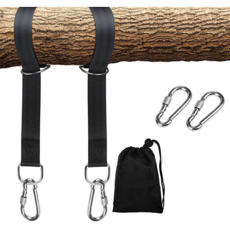 Kit de sangles de suspension pour balançoire d'arbre, sangles de hamac de 10 pieds avec mousquetons de verrouillage pour balançoires d'arbre et hamacs