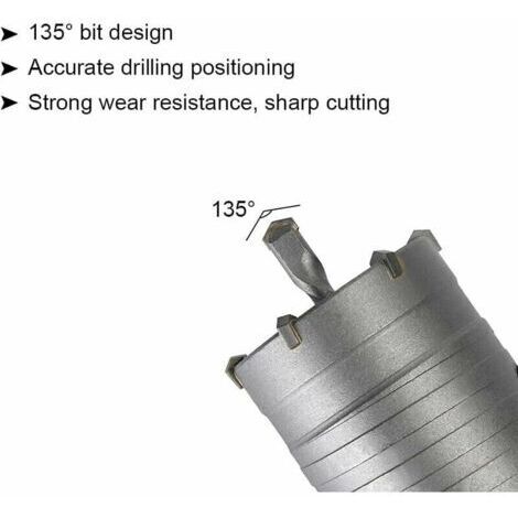 Kit de scie cloche 30/40/50 mm – Rallonge de 350 mm – Lame en carbure de tungstène pour béton, brique et blocs de béton – Convient aux murs en maçonnerie