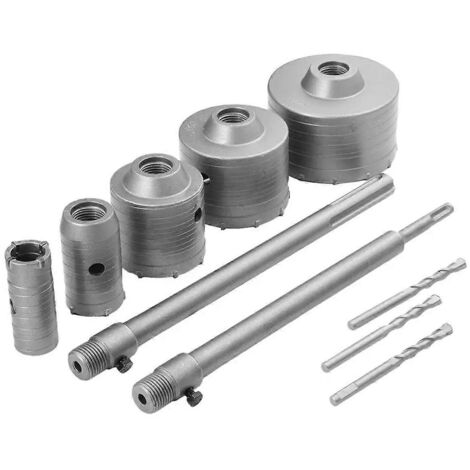 Kit de scie cloche à béton 10 pièces, foret à carottage pour brique, résistant aux chocs ---