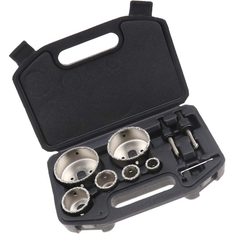 Beijiyi - Kit de Scie-Cloche à Revêtement en Diamant pour Carreaux de Céramique avec Boîte de Rangement en Alliage 6 Trous 22 à 73mm Portable Durable