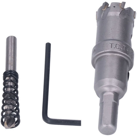 Kit de scie cloche en carbure TCT pour métaux épais avec clé hexagonale, foret à carottage 22 mm / 0,9 po