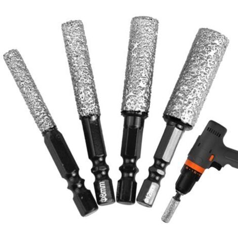 Kit De Scie Cloche Pour Béton - Mèche Brasage Manche Hexagonal pour Verre Céramique  Accessoire de Perçage Pour Granit Porcelaine Métal Bois Céramique Placage Douche