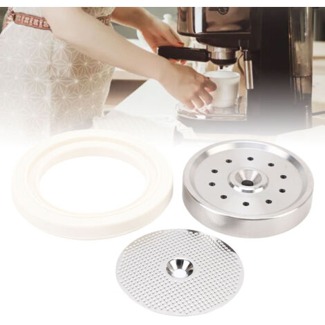 Kit de sellado y montaje para la rejilla de pulverización de las cafeteras Breville 9, que consta de un soporte de acero inoxidable, una junta de silicona gruesa y una rejilla de pulverización de alta